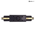 Deko-Light 1-phase straight connector D ONE with feed-in option, left-right, black