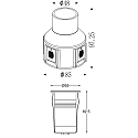 Deko-Light Udend�rs LED Gulvindbygningslampe ALZIRR II, symmetrisk, IP67, 24V DC, 2.4W 3000K 150lm 450cd 30�, rustfrit st�l