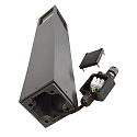Deko-Light bollard lamp FACADO II 1000MM OPAL square E27 IP65, dark grey, mat dimmable