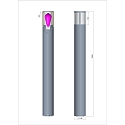 Deko-Light bollard lamp FACADO II 1000MM OPAL round E27 IP65, dark grey, mat dimmable