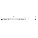 Deko-Light Fugtt�t armatur TRI PROOF BASIC 121CM / 20W 840 ON-OFF slagfast, omskiftelig IP65, lysegr� 