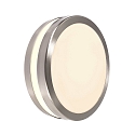 Outdoor LED wall luminaire SCUTI II, IP44, 2 flames, E27, 2x max. 11W, stainless steel, brushed silver