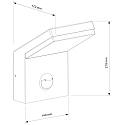 Deko-Light Udend�rs wall luminaire TUCANAE MOTION med bev�gelsesdetektor IP54, m�rkegr� 