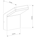 Deko-Light Udend�rs wall luminaire TUCANAE uden sensor, konstant sp�nding IP54, m�rkegr� 