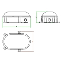 Fugtt�t armatur SOTANO IP54 oval, CCT Switch, slagfast, omskiftelig, multipower IP54, gr� 