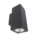 Fasadespot PRO SQUARE 100 UP&DOWN 2-flammer, firkantet, CCT Switch IP65, m�rkegr� d�mpbar