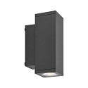 Deko-Light Fasadespot SHORELINE PRO LED SQUARE 70 UP&DOWN 2-flammer, firkantet, CCT Switch IP65, m�rkegr� d�mpbar