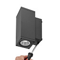 Deko-Light Fasadespot SHORELINE PRO LED SQUARE 70 UP&DOWN 2-flammer, firkantet, CCT Switch IP65, m�rkegr� d�mpbar