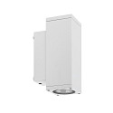 Fasadespot SHORELINE PRO LED SQUARE 70 UP&DOWN 2-flammer, firkantet, CCT Switch IP65, hvid d�mpbar