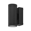 Fasadespot SHORELINE PRO GU10 ROUND UP&DOWN 2-flammer, cylindrisk, med lampefatning GU10 IP65, m�rkegr�