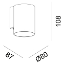 Deko-Light Udend�rs wall luminaire CAN OUTDOOR UP OR DOWN 1-flamme, cylindrisk, stiv GU10 IP65, sort