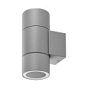 facade spotlight ACHERNAR UP & DOWN 2 flames, cylindrical, with lamp socket GU10 IP65, light grey