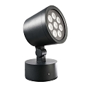 Outdoor LED spot 25W RGBW, IP65, 24V DC, RGB + 3000K 1140lm 20�, die-cast aluminum, black grey