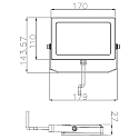 Deko-Light Projekt�rlys FLOOD SMD 15 svingbar, symmetrisk IP65 / IP44, s�lv 