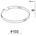 Deko-Light Dkning kleplade til serie UNI II MAX,  10.3cm, hvid