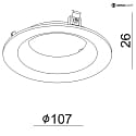 Deko-Light Reflektor Ring til serie UNI II MAX,  10.7cm / H 2.6cm, hvid