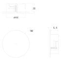 Deko-Light pendant luminaire adapter � DA 68MM / RECESSED round, built-in version, deep black