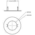 Deko-Light reduktionsring 130MM / 70MM / CUTOUT 95MM rund, mekanisk, indbygget version, trafik hvid