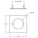 Deko-Light reducing ring 155/95MM mechanical, square, built-in version, traffic white