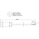  Kabelsystem, Weipu HQ 12/24/48V Feed-kabel 4-polet, 5 meter