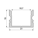 Deko-Light AU-02-15, high U-profile for 15 - 16,3 mm LED stripes, 100cm, anodized aluminum