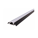  LED Profil AM-01-10 flad Overflade profil til 10-11,3mm LED Strips, 200cm, sort mat b�rstet - uden d�kning