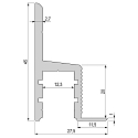 Deko-Light Drywall profile, ceiling cove EL-03-10 for 12mm LED strip, matt silver, anodized, 200cm
