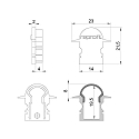 Endekappe R-ET-02-08, 23 mm, 2 stk.