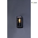 Lutec Udendrs wall luminaire KARO firkantet E27 IP44, sort mat dmpbar