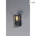 Lutec Udendrs wall luminaire KARO firkantet E27 IP44, sort mat dmpbar