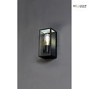 Lutec outdoor wall luminaire KARO square E27 IP44, black matt dimmable