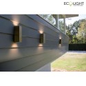 Lutec outdoor wall luminaire LUCA UP&DOWN 2 flames IP44, stainless steel