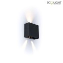 Lutec Udendrs wall luminaire GEMINI BEAMS UP&DOWN 2-flammer IP54, sort mat