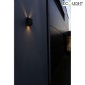 Lutec outdoor wall luminaire GEMINI BEAMS UP&DOWN 2 flames IP54, black matt
