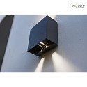 Lutec outdoor wall luminaire GEMINI BEAMS square, adjustable, direct / indirect IP54, anthracite 