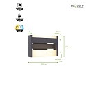 Lutec outdoor wall luminaire CONROY 2-fold, square, adjustable IP44, anthracite 