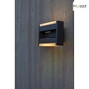 Lutec outdoor wall luminaire CONROY 2-fold, square, adjustable IP44, anthracite 