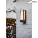 Lutec outdoor wall luminaire QUBO 1 flame, with sensor IP54, anthracite