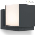 Lutec outdoor wall luminaire CUBA 1 flame IP54, anthracite