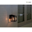 Lutec outdoor wall luminaire SHIVA cube shape E27 IP44, black matt dimmable
