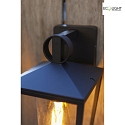 Lutec outdoor wall luminaire WEST square E27 IP44, black matt dimmable