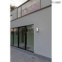 Lutec outdoor wall luminaire ELARA with motion detector, with camera IP44, stainless steel dimmable