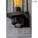 Lutec Udendrs wall luminaire FLAIR med bevgelsesdetektor, med kamera, App-kontrol E27 IP44, sort dmpbar