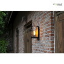 Lutec outdoor wall luminaire FLAIR 1 flame, square, cylindrical E27 IP44, black matt dimmable