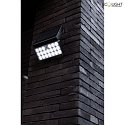 Lutec solar wall luminaire TUDA with motion detector, app control IP44, black dimmable