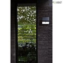 Lutec solar wall luminaire TUDA with motion detector, app control IP44, black dimmable