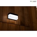 Lutec solar wall luminaire FRAN with motion detector, app control IP44, black dimmable