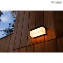 Lutec solar wall luminaire FRAN with motion detector, app control IP44, black dimmable