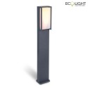 Lutec path light QUBO 1 flame, Bluetooth controllable IP54, anthracite