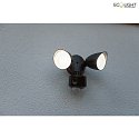 Lutec outdoor wall luminaire DRACO with motion detector, with camera IP44, black dimmable